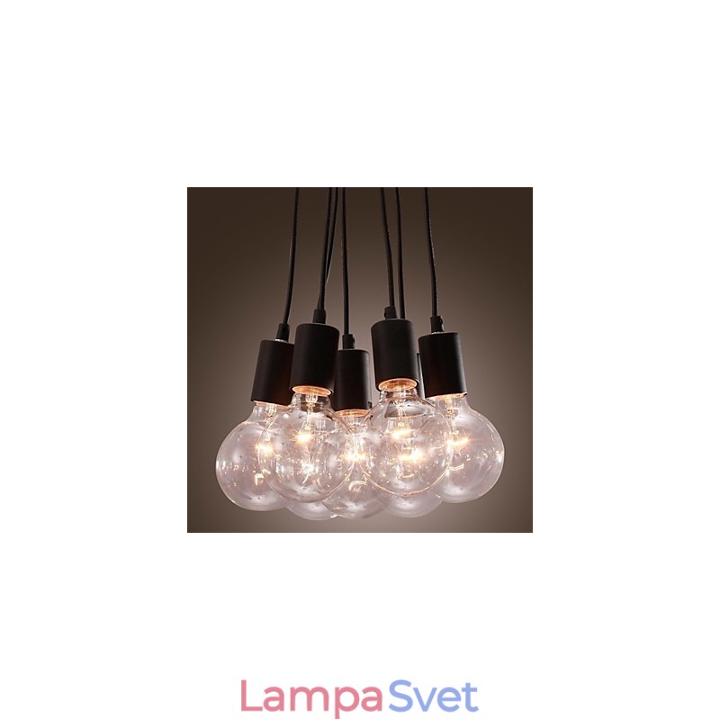 Moderné domáce 7-hlavové svietidlo Edison Bulb Light Loft Sklenené guľové závesné svietidlo