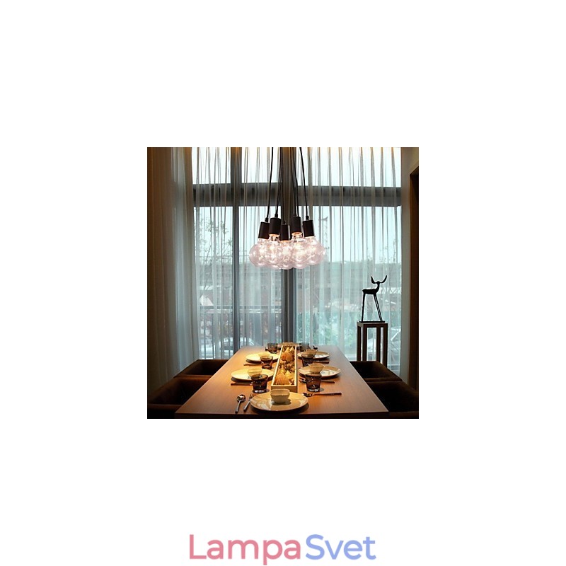 Moderné domáce 7-hlavové svietidlo Edison Bulb Light Loft Sklenené guľové závesné svietidlo