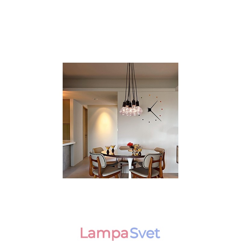 Moderné domáce 7-hlavové svietidlo Edison Bulb Light Loft Sklenené guľové závesné svietidlo