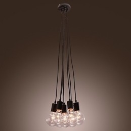 Moderné domáce 7-hlavové svietidlo Edison Bulb Light Loft Sklenené guľové závesné svietidlo