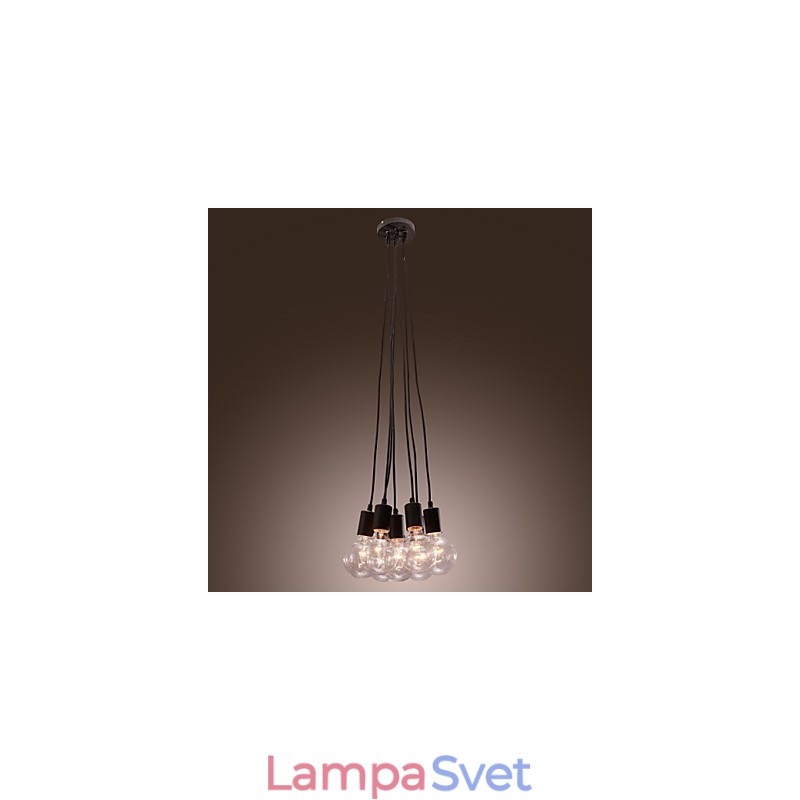 Moderné domáce 7-hlavové svietidlo Edison Bulb Light Loft Sklenené guľové závesné svietidlo