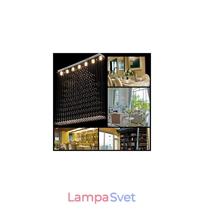 K9 Crystal Závesná lampa Závesný drôtený luster Osvetlenie Stropné svetlo Vnútorná kaviareň