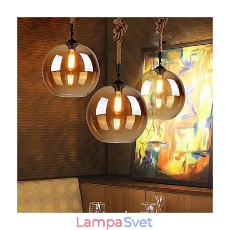 Loft American Rope Retro Lights Glass Pendant Light Loft American Rope Retro Lights Glass Pendant Light