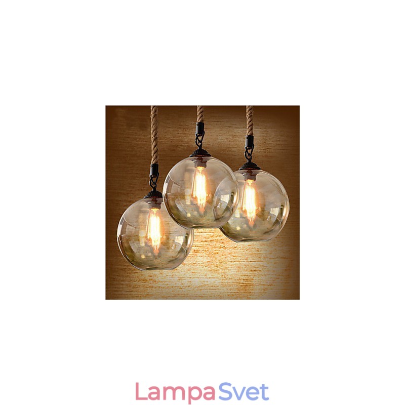 Loft American Rope Retro Lights Glass Pendant Light