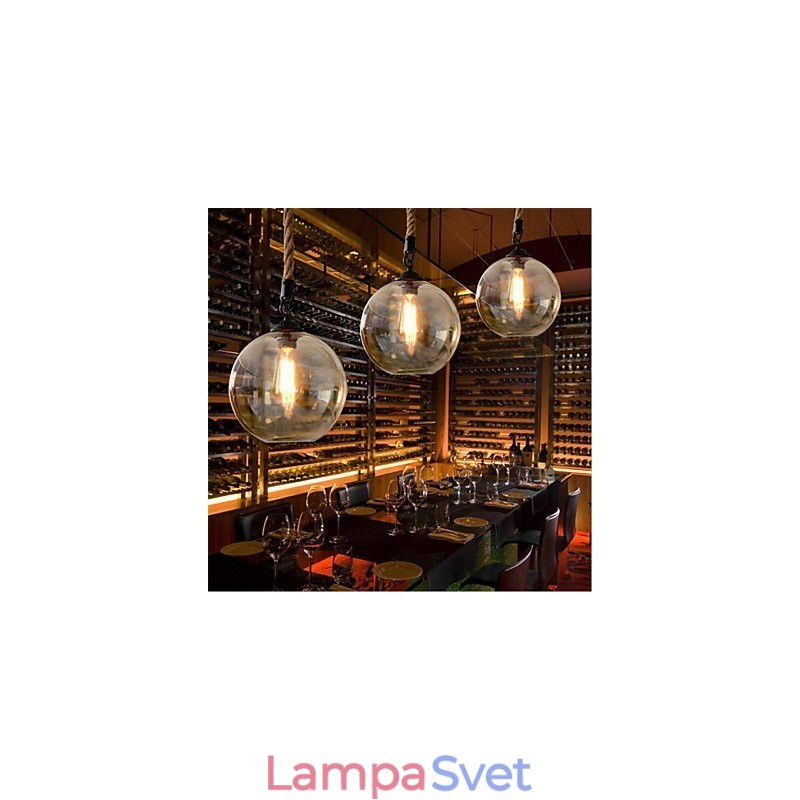 Loft American Rope Retro Lights Glass Pendant Light