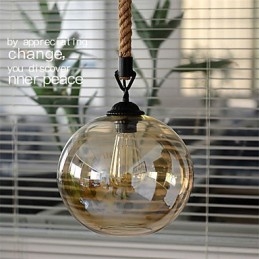 Loft American Rope Retro Lights Glass Pendant Light