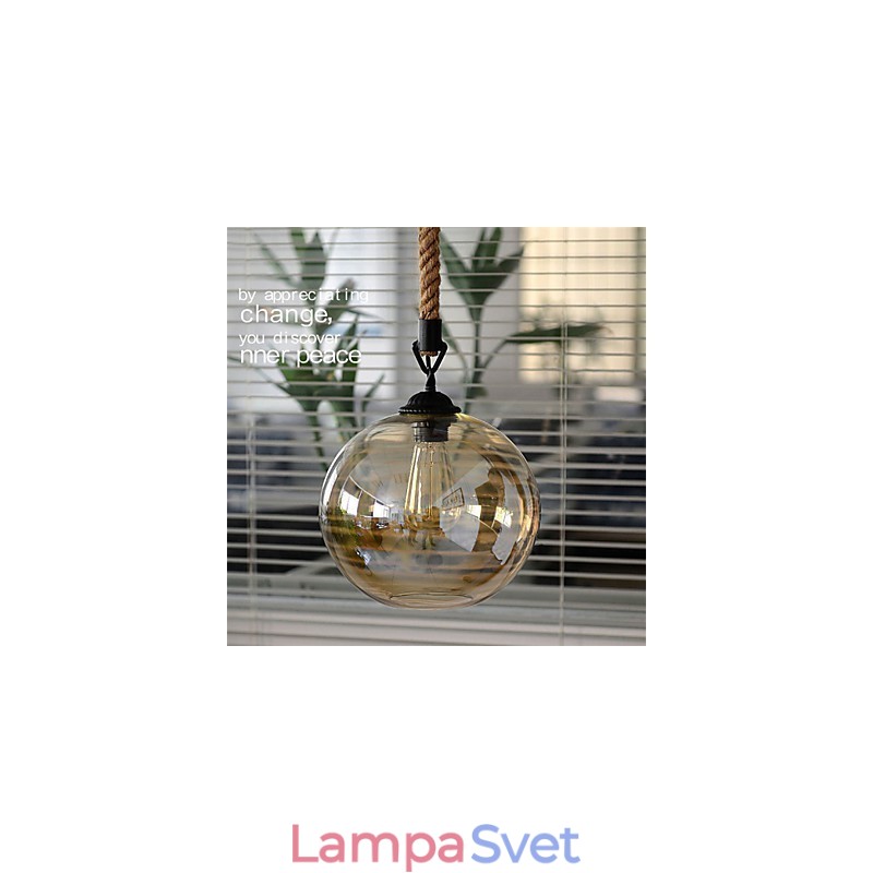 Loft American Rope Retro Lights Glass Pendant Light