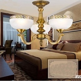 Plná medená lampa Marble Dining Originálny moderný medený luster