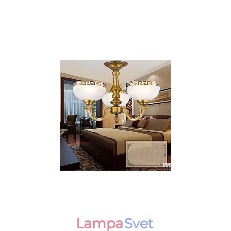Plná medená lampa Marble Dining Originálny moderný medený luster