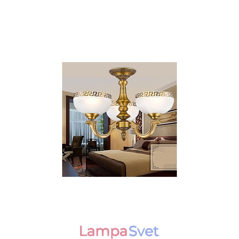Plná medená lampa Marble Dining Originálny moderný medený luster