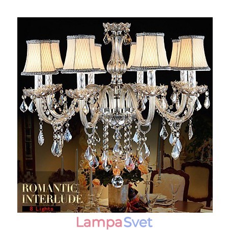 Veľký krištáľový luster 8 ramenný luxusný krištáľový svetlý módny luster Crystal light Veľký krištáľový luster 8 ramenný luxusný krištáľový svetlý módny luster Crystal light