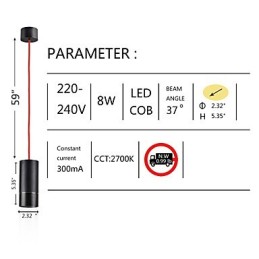 1 Light Mini Závesné svietidlo Čierne eloxované hliníkom