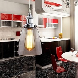 Moderné Chrome Glass Vintage Industrial Retro Fitting Edison Závesné svetlo Cafe Veranda Light