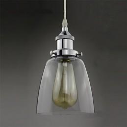 Moderné Chrome Glass Vintage Industrial Retro Fitting Edison Závesné svetlo Cafe Veranda Light