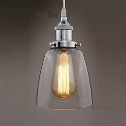 Moderné Chrome Glass Vintage Industrial Retro Fitting Edison Závesné svetlo Cafe Veranda Light
