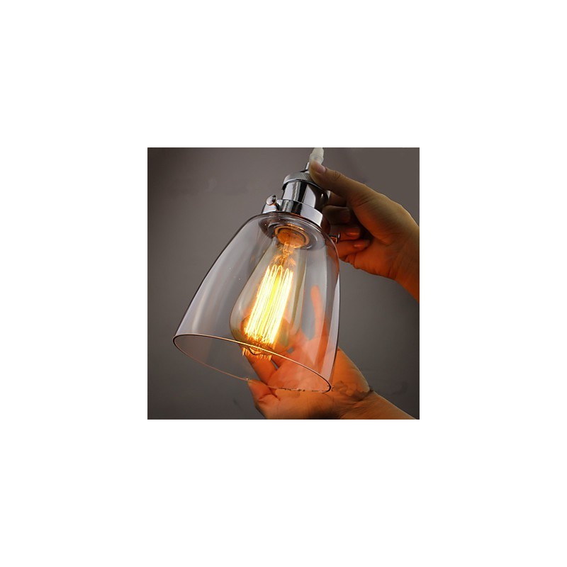 Moderné Chrome Glass Vintage Industrial Retro Fitting Edison Závesné svetlo Cafe Veranda Light