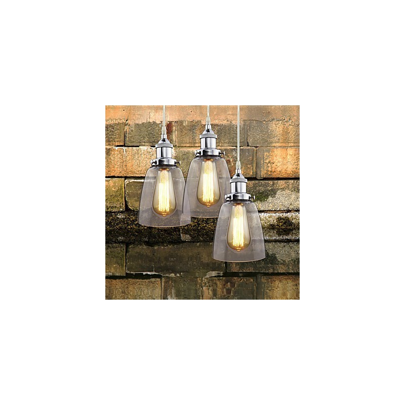 Moderné Chrome Glass Vintage Industrial Retro Fitting Edison Závesné svetlo Cafe Veranda Light