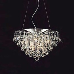 Závesné svietidlo Crystal Drop s 8 svetlami v okrúhlom tvare
