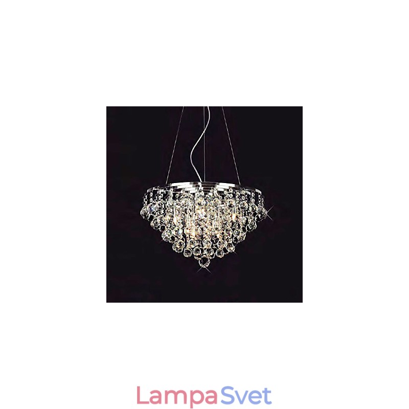 Závesné svietidlo Crystal Drop s 8 svetlami v okrúhlom tvare