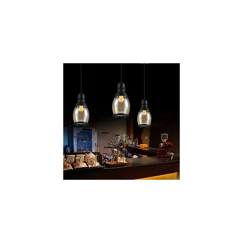 Retro osvetlenie Loft Lights Sklenené závesné svietidlo