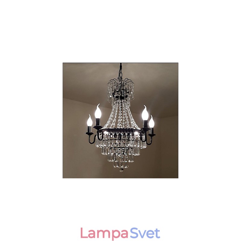 Americká country retro sviečková krištáľová lampa