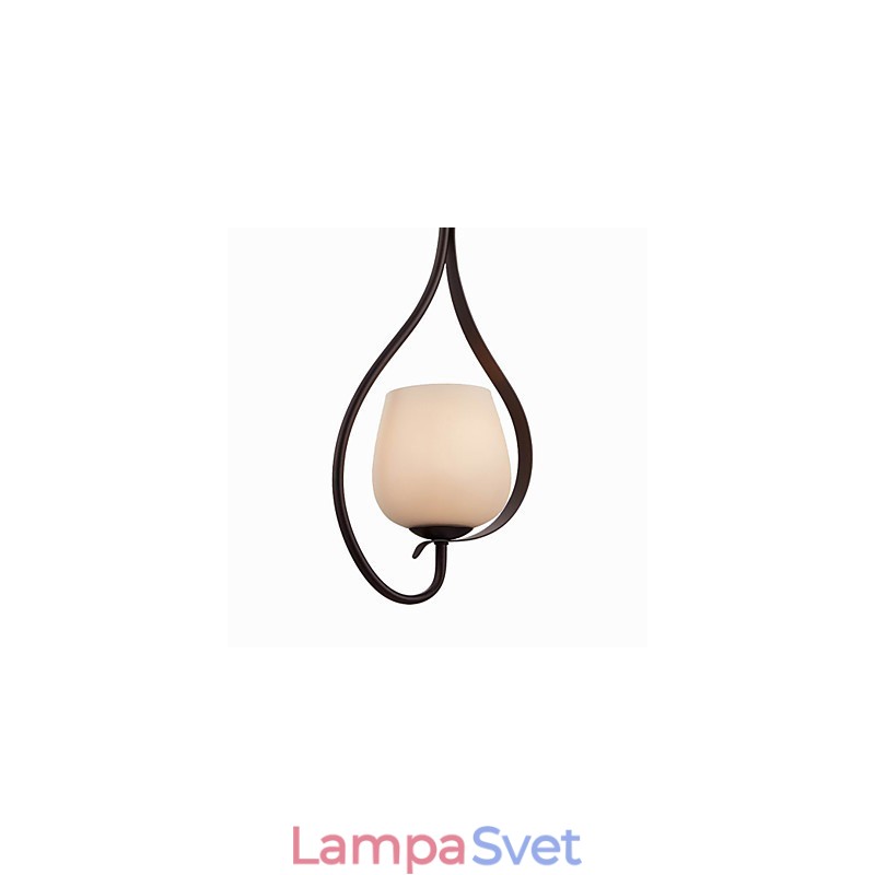 Závesné svietidlo na maľovanie železa so skleneným tienidlom Klasická osvetľovacia lampa s 1 hlavou