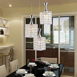 3 svetlá Kovový rám K9 Crystal Luster Droplight Send Žiarovka