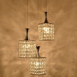 3 svetlá Kovový rám K9 Crystal Luster Droplight Send Žiarovka