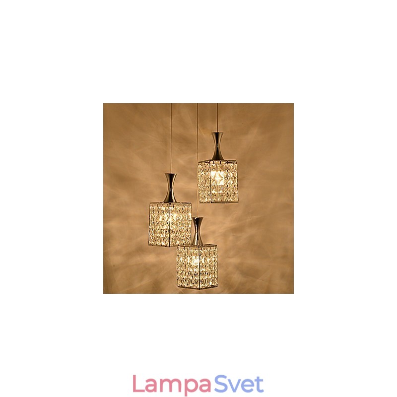 3 svetlá Kovový rám K9 Crystal Luster Droplight Send Žiarovka