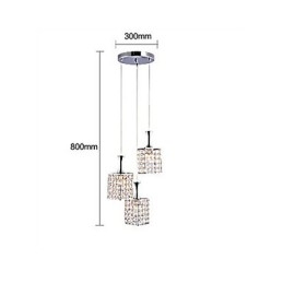 3 svetlá Kovový rám K9 Crystal Luster Droplight Send Žiarovka