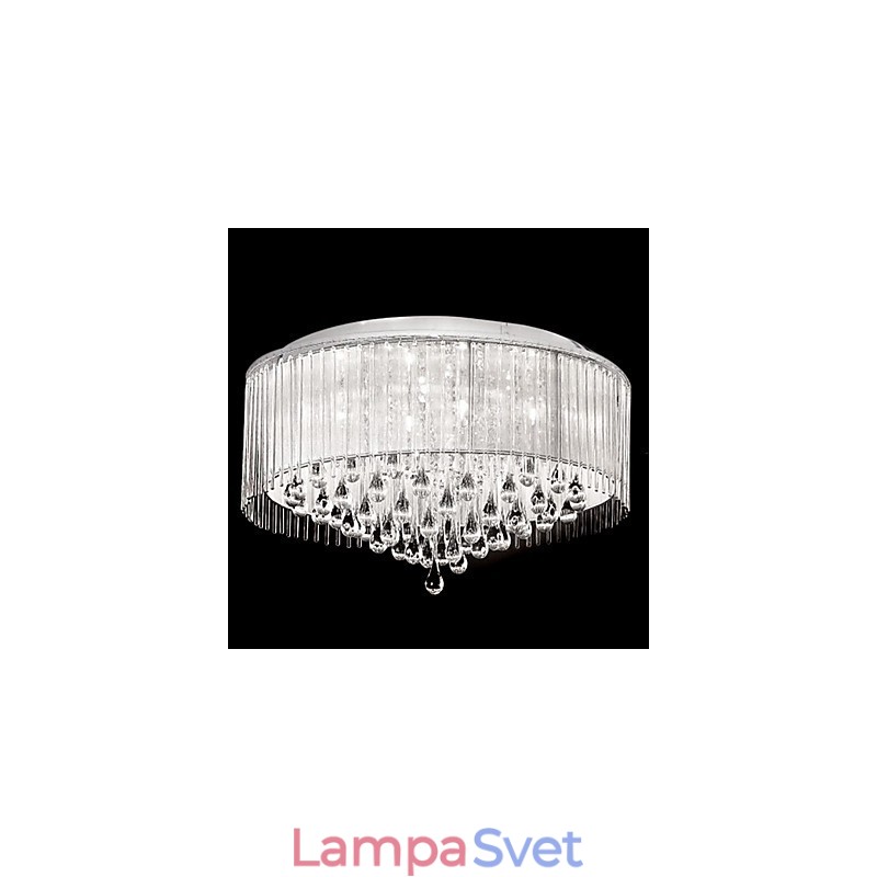 Elegantné závesné svietidlo Crytal s 8 svetlami vo valcovom tienidle