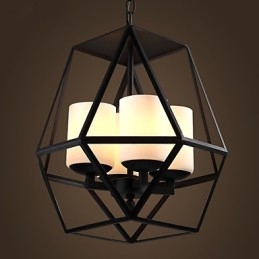 Najvyššia úroveň Americange Vintage čierna Iron Lamp Moderný luster Luster 4 svetlá