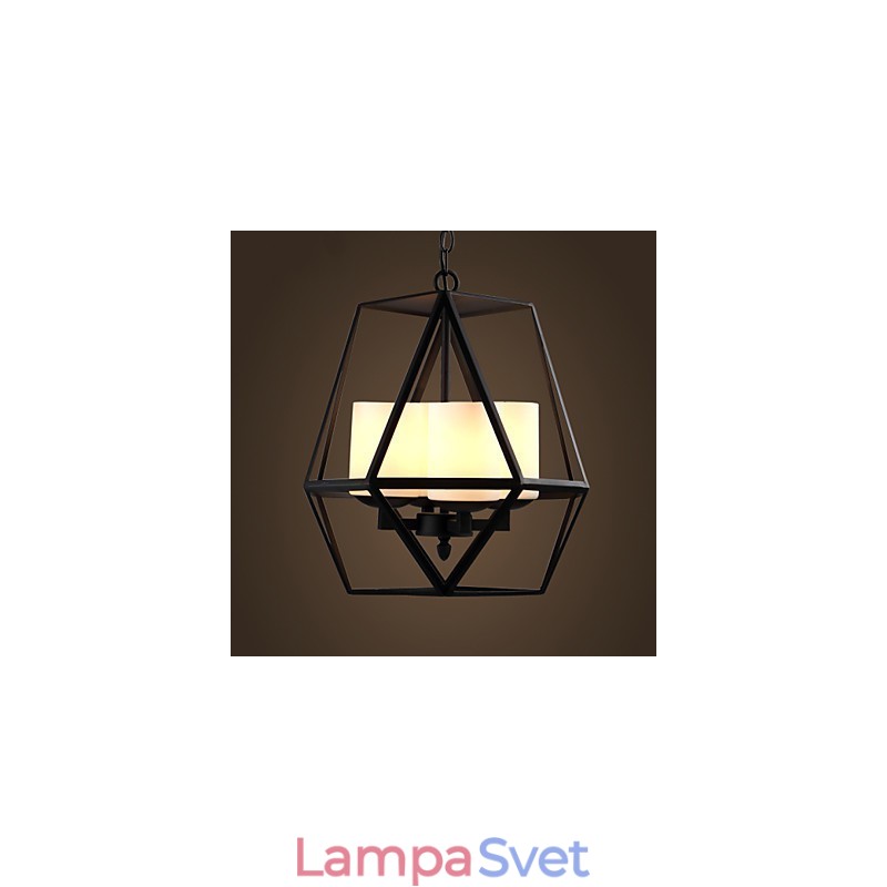 Najvyššia úroveň Americange Vintage čierna Iron Lamp Moderný luster Luster 4 svetlá