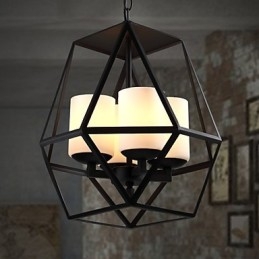 Najvyššia úroveň Americange Vintage čierna Iron Lamp Moderný luster Luster 4 svetlá