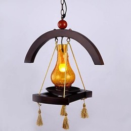 Závesná lampa Americange z masívneho dreva