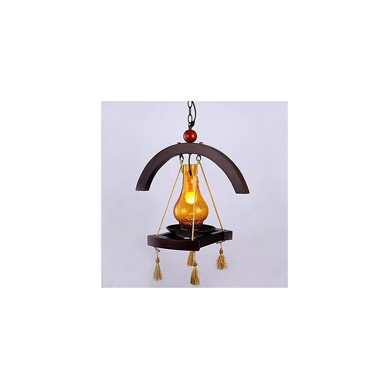 Závesná lampa Americange z masívneho dreva