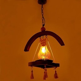 Závesná lampa Americange z masívneho dreva