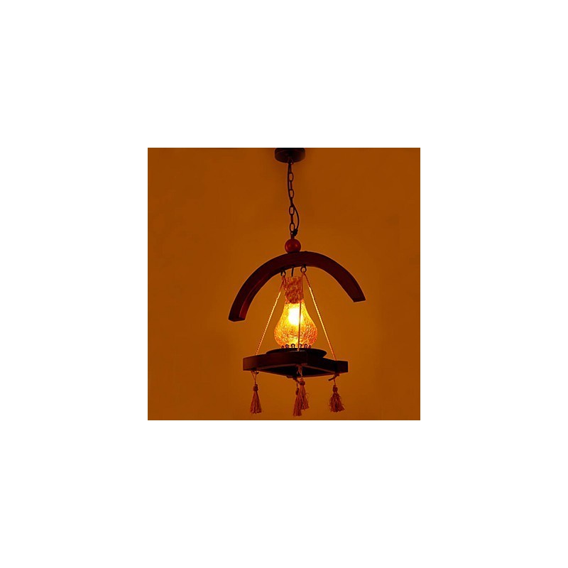 Závesná lampa Americange z masívneho dreva