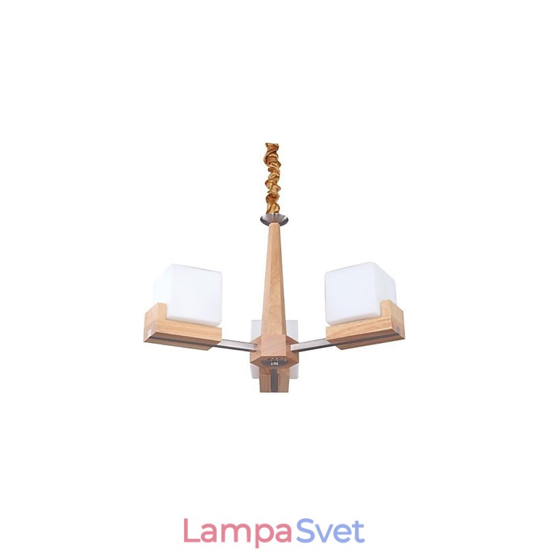 Dubové závesné svietidlo Tri svetlá Dub a sklo