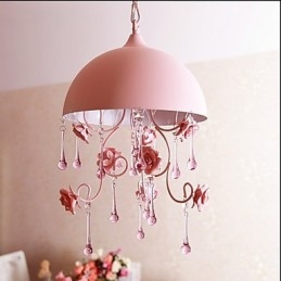 Malá ružová ružová záhradná lusterová lampa Iron Princess