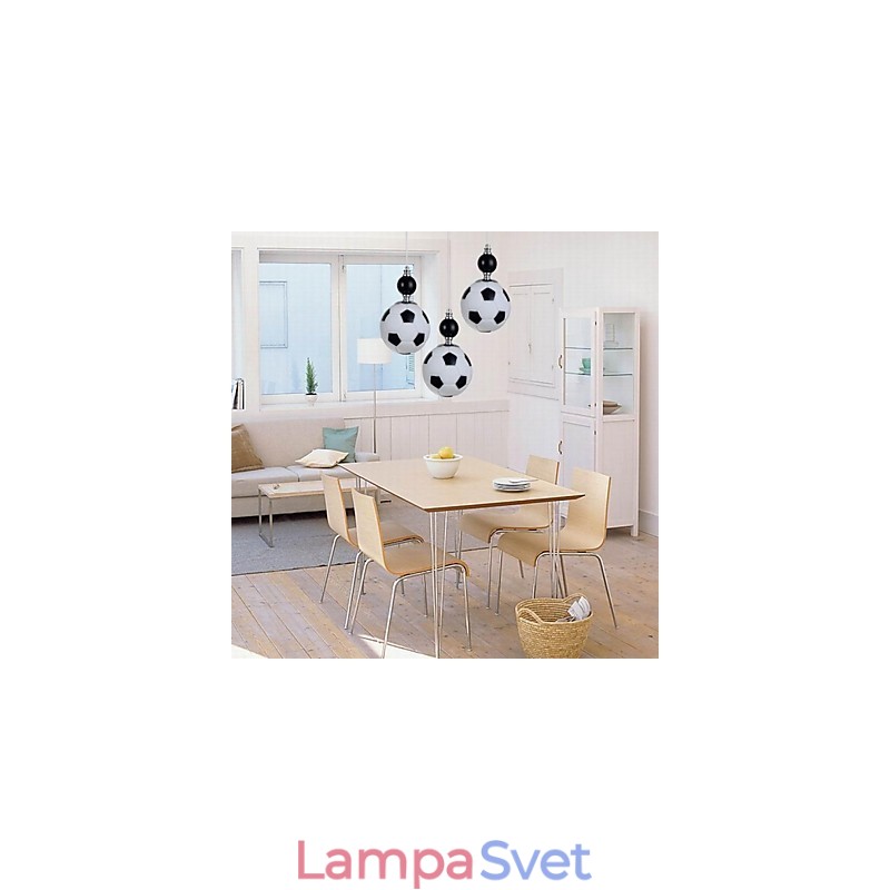 Klasické moderné futbalové okrúhle závesné svietidlo s 3 svetlami