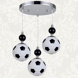Klasické moderné futbalové okrúhle závesné svietidlo s 3 svetlami