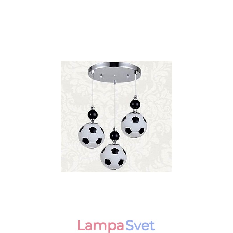 Klasické moderné futbalové okrúhle závesné svietidlo s 3 svetlami