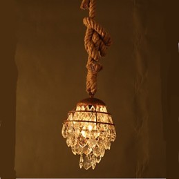 Retro salónik Konopný priemyselný krištáľový luster s imitáciou vetra