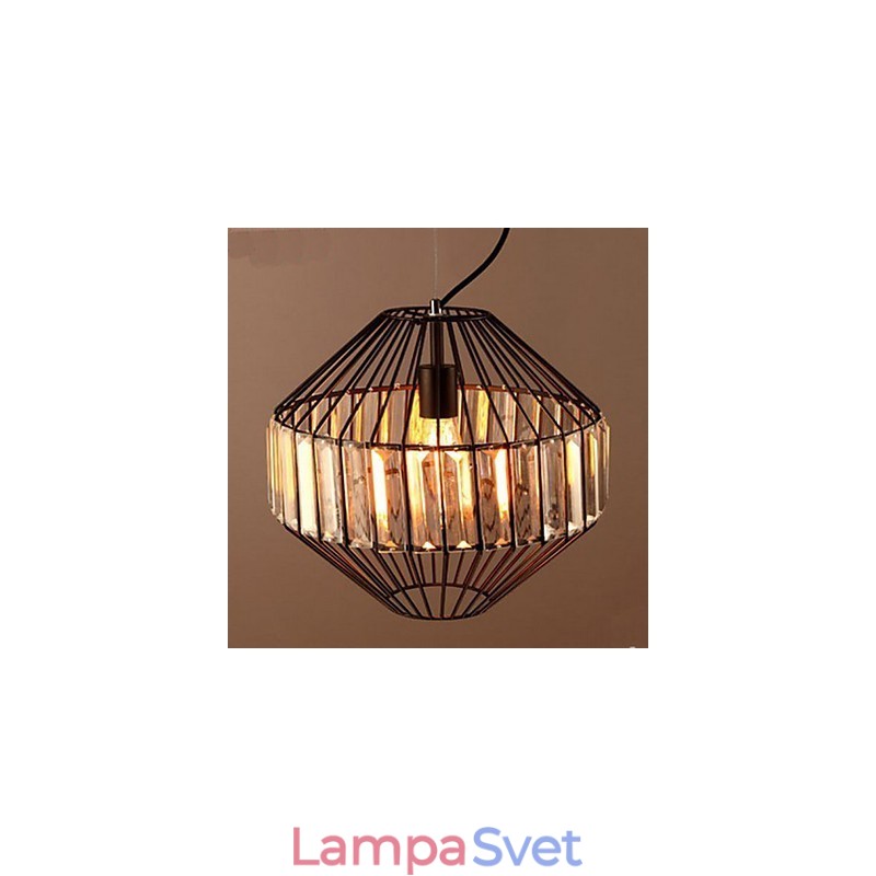 Klasický krištáľový luster z tepaného železa Birdcage