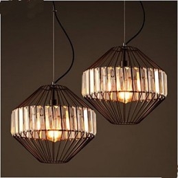 Klasický krištáľový luster z tepaného železa Birdcage