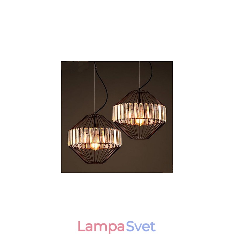 Klasický krištáľový luster z tepaného železa Birdcage