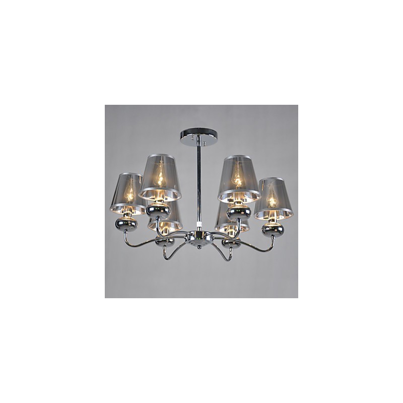 Vintage Luster 6 Light Classic Fabric Metal Paint