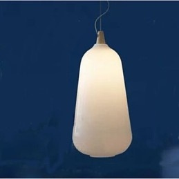 Fľaša z mliečneho bieleho skla Závesná lampa Natural Curve