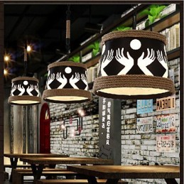 Konopný American Retro Cafe Jednoduchý pastoračný luster